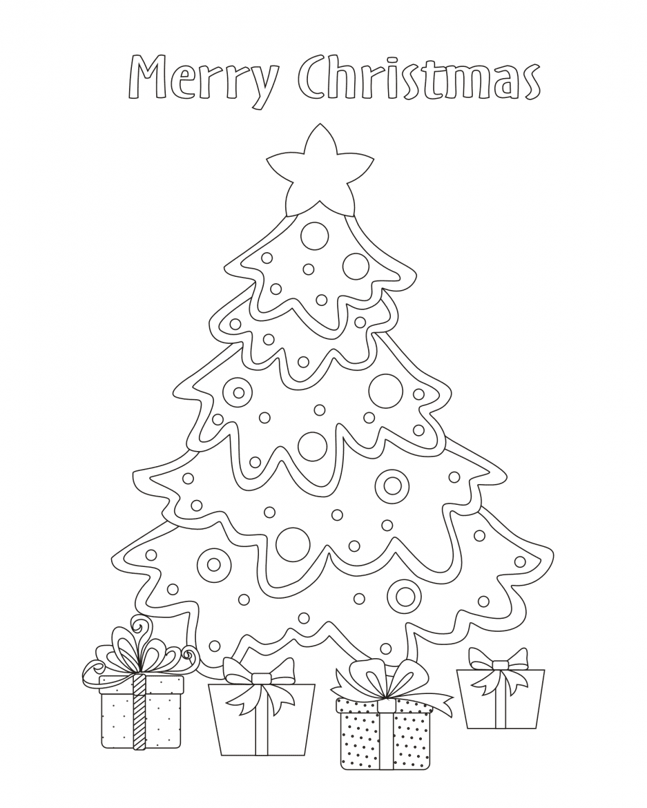 christmas tree colouring