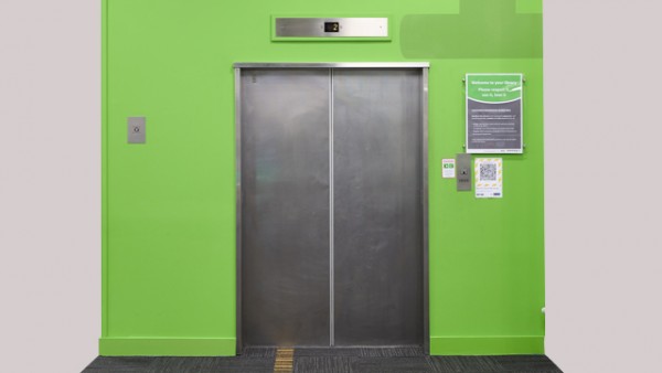 The lift is available at Central library, providing access to all levels. The lift has raised numerals and their braille counterpart on all signage. 