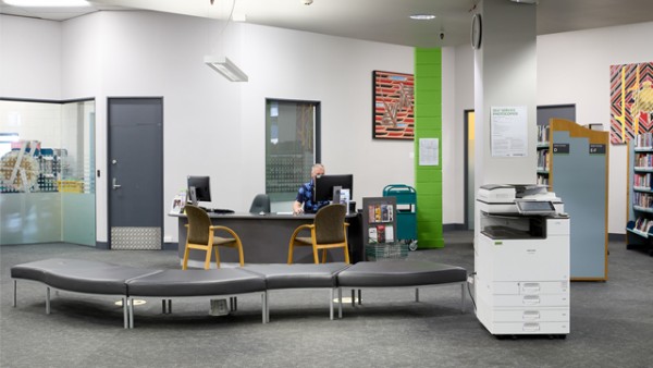 The desk at Level 2 is low and accessible by people in wheelchairs.