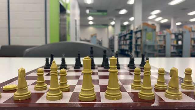 Chess board set for playing