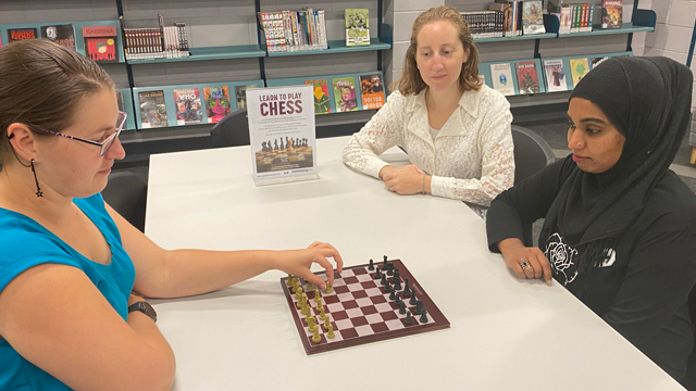 three women chess